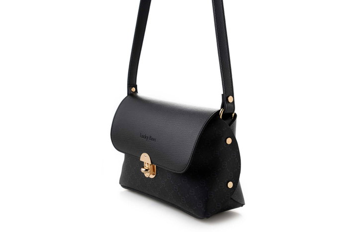 Lucky Bees Bolso Bandolera Negro y Azul, 1278 Lucky Bees Bolso Bandolera Negro y Azul, 1278